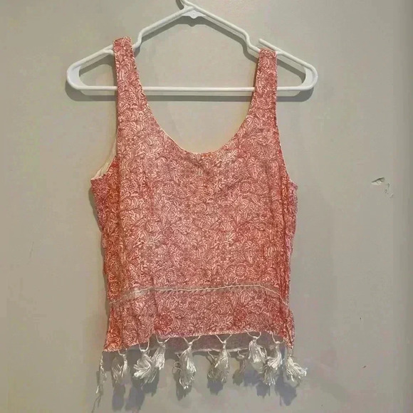 Corey Lynn Calter fringe boho linen top LIKE NEW - Picture 2 of 4
